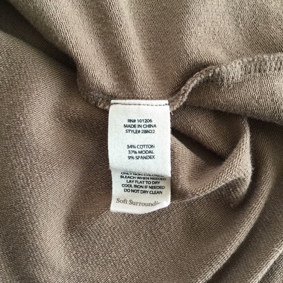 Soft Surroundings “Valerie” Cowl Neck Tan Size L - Picture 5 of 8